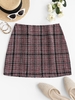 Plaid Tweed Mini Skirt M