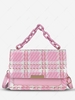 Plaid Woolen Crossbody Bag