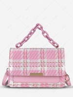 Plaid Woolen Crossbody Bag