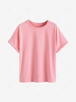 Plain Basic T-shirt L Light pink
