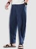 Plain Casual Baggy Barrel Pants Xs Cadetblue