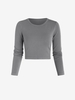 Plain Crop Knitwear Gray