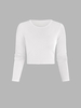 Plain Crop Knitwear White
