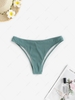 Plain Ribbed Cheeky Bikini Bottom M Green