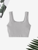 Plain Ribbed Cropped Tank Top L Light gray