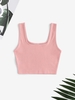 Plain Ribbed Cropped Tank Top S Light pink