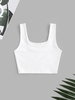 Plain Ribbed Cropped Tank Top S White