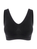 Plain Ruched Sporty Bra top S Black