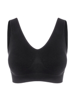 Plain Ruched Sporty Bra top S Black