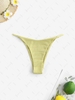 Plain Textured Bikini Bottom S Green