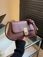 Plain Twist Lock Shoulder Bag
