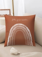 Plainting Rainbow Pattern Plush Pillowcase