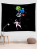 Planet and Astronaut Graphic Print Tapestry