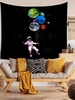 Planet and Astronaut Graphic Print Tapestry
