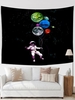 Planet and Astronaut Graphic Print Tapestry