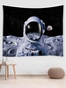 Planet and Astronaut Print Tapestry