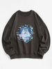 Planet Astronaut Graphic Drop Shoulder Sweatshirt 2xl Dark gray