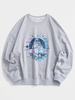 Planet Astronaut Graphic Drop Shoulder Sweatshirt 2xl Light gray