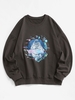 Planet Astronaut Graphic Drop Shoulder Sweatshirt S Dark gray