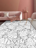Plant Leaves Pattern Area Floor Rug