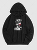Plaster Statue Pattern Pullover Hoodie M Black