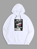 Plaster Statue Pattern Pullover Hoodie Xl White