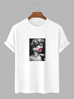 Plaster Statue Print Renaissance T-shirt Xxl White