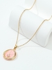 Plated 18K Gold Link Chain Pendant Necklace
