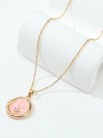 Plated 18K Gold Link Chain Pendant Necklace