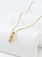 Plated 18K Gold Pine Cone Pendant Necklace