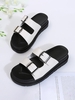 Platform Buckle Slide Sandals