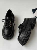 Platform Lace Up Front Metal Decor Oxford Shoes