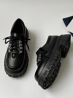 Platform Lace Up Front Metal Decor Oxford Shoes