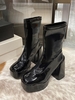 Platform Slip On Mid-calf Boots