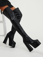 Platform Square Toe Over-the-knee Boots