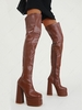 Platform Square Toe Over-the-knee Boots