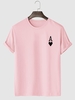 Playing Card Heart A Print T-shirt L Light pink