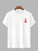 Playing Card Heart A Print T-shirt L White