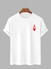 Playing Card Heart A Print T-shirt M White