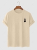 Playing Card Heart A Print T-shirt S Light coffee