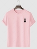 Playing Card Heart A Print T-shirt Xl Light pink