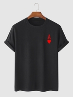 Playing Card Heart A Print T-shirt Xxl Black