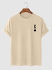 Playing Card King of Spades Pattern T-shirt Xl Light coffee