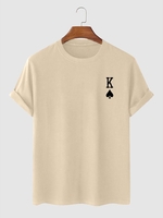 Playing Card King of Spades Pattern T-shirt Xl Light coffee