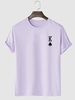 Playing Card King of Spades Pattern T-shirt Xl Light purple