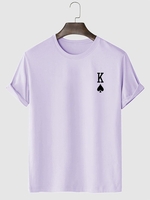 Playing Card King of Spades Pattern T-shirt Xl Light purple