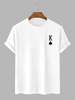 Playing Card King of Spades Pattern T-shirt Xl White