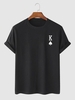 Playing Card King of Spades Pattern T-shirt Xxl Black