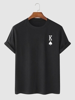 Playing Card King of Spades Pattern T-shirt Xxl Black