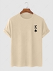 Playing Card King of Spades Pattern T-shirt Xxl Light coffee